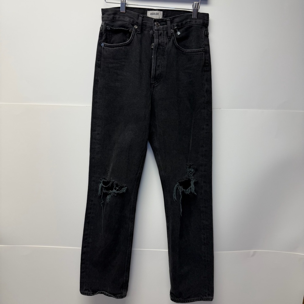 Agolde Distressed Washed Black Jeans size 24